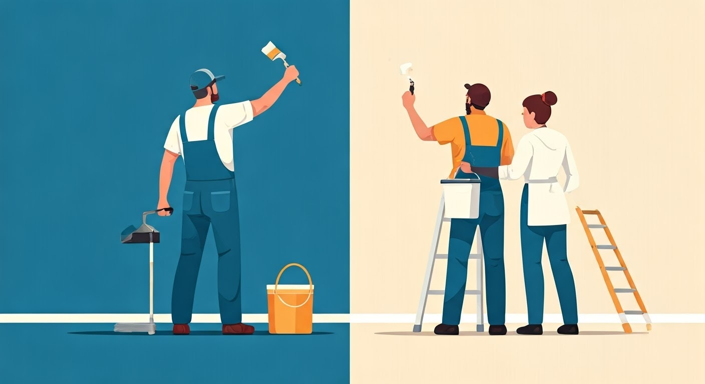 DIY vs Professional painters comparison.
